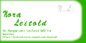 nora leitold business card